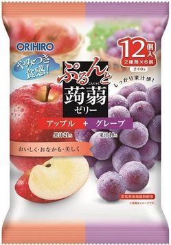 Orihiro Желейні цукерки зі смаком яблука та винограду, 240г/12 шт 2578 фото